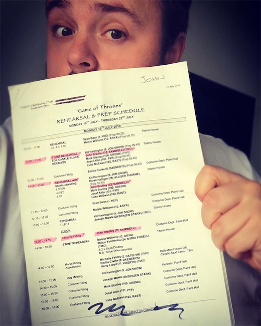 John Bradley, Game of Thrones, Instagram, Before the Final Episode